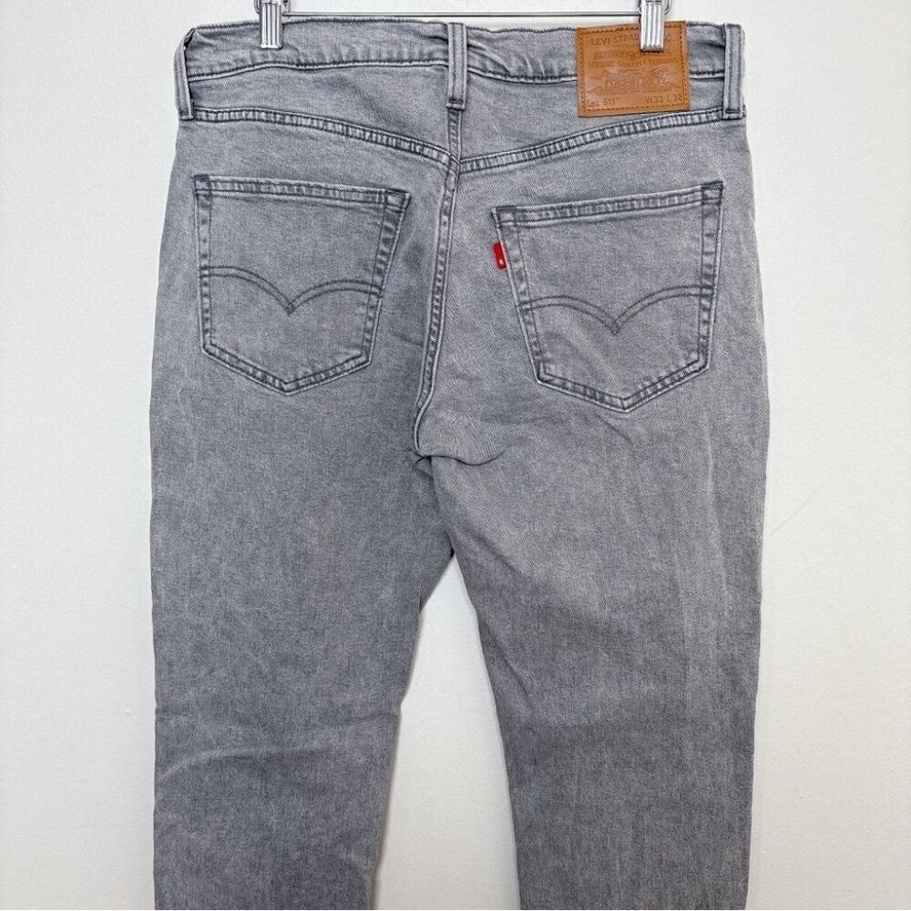 Levi's Mens 33x32 Premium 511 Slim Fit Grey Jeans - Picture 13 of 16